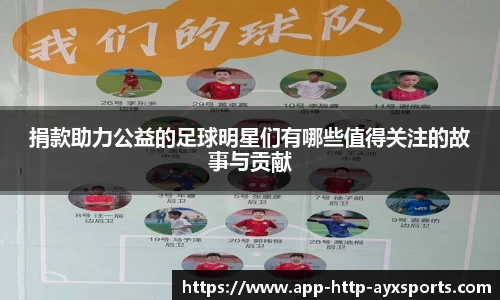 捐款助力公益的足球明星们有哪些值得关注的故事与贡献